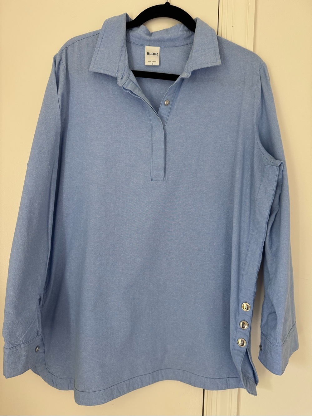 Blair Light Blue Long-Sleeve Tunic Polo